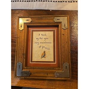 Vintage  "I thank my God in every remembrance of you. Phil 1:3 (Frame 6"x7")‎
